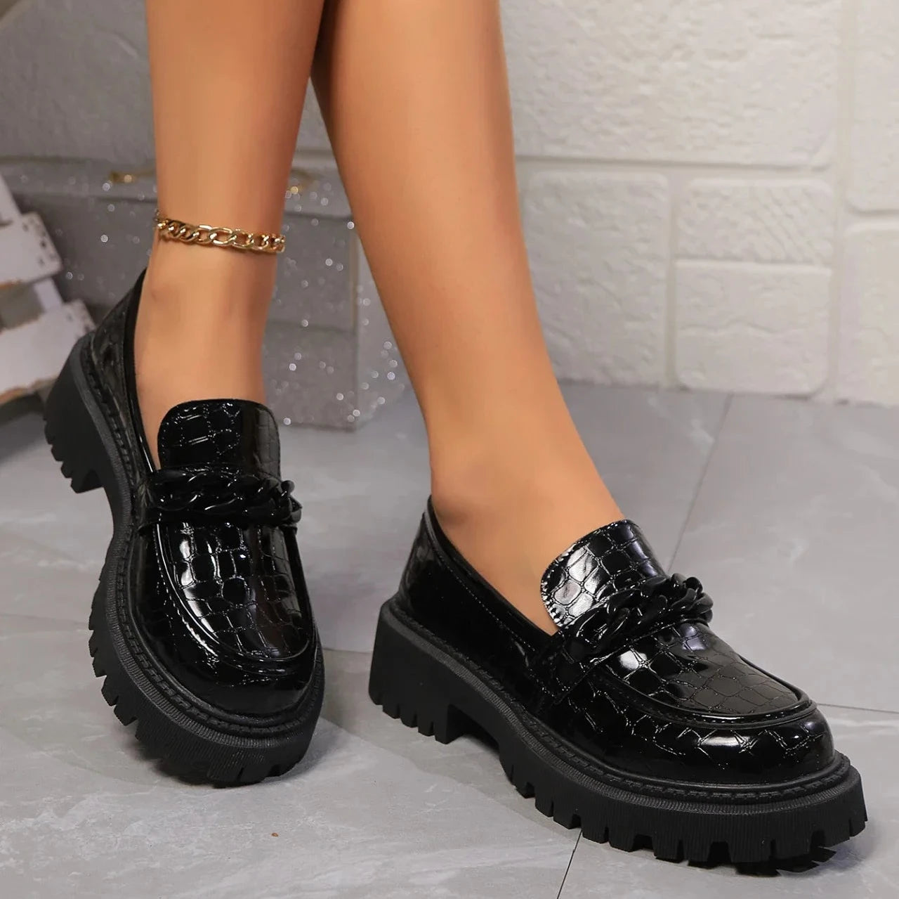 Dames Sandalen Krokodillentextuur Met Comfortabel Platform 3