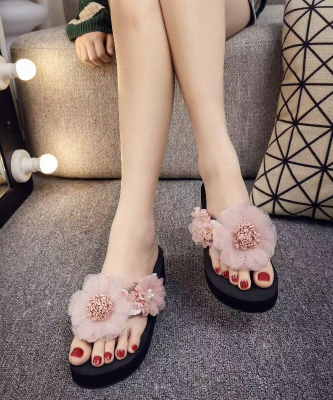 Dames Sandalen Met Bloem Motief En Platform 0