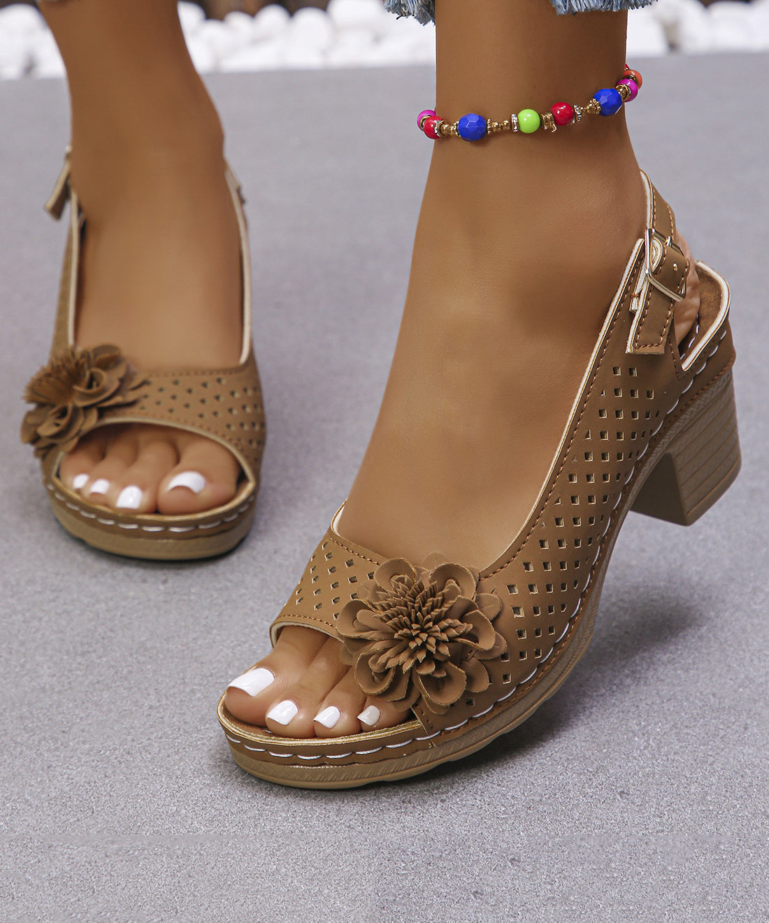 Dames Sandalen Met Bloemenprint 4