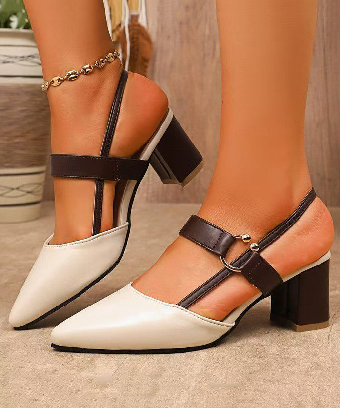 Dames Sandalen Met Dikke Hak Gesplitst Design 1