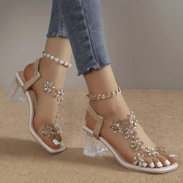 Dames Sandalen Met Hoge Hakken En Stevige Zool 1