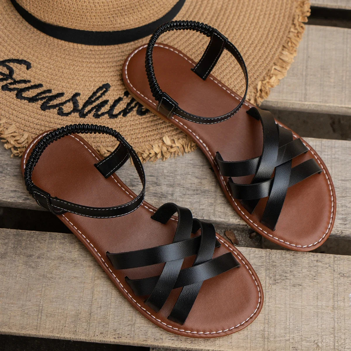Dames Sandalen Plat voor de Zomer 7
