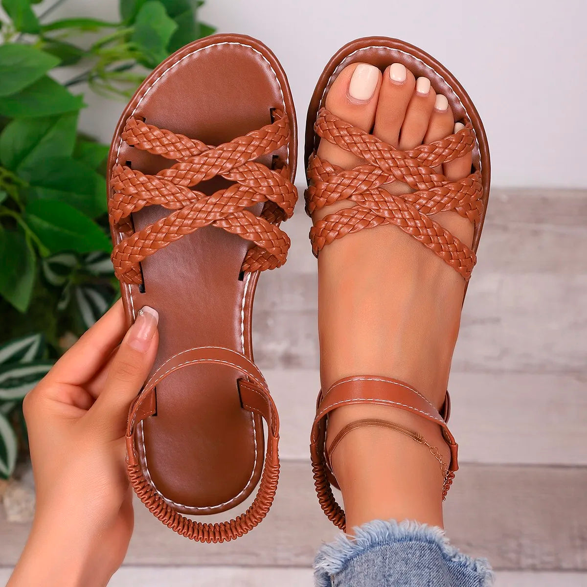 Dames Sandalen Plat voor de Zomer 8