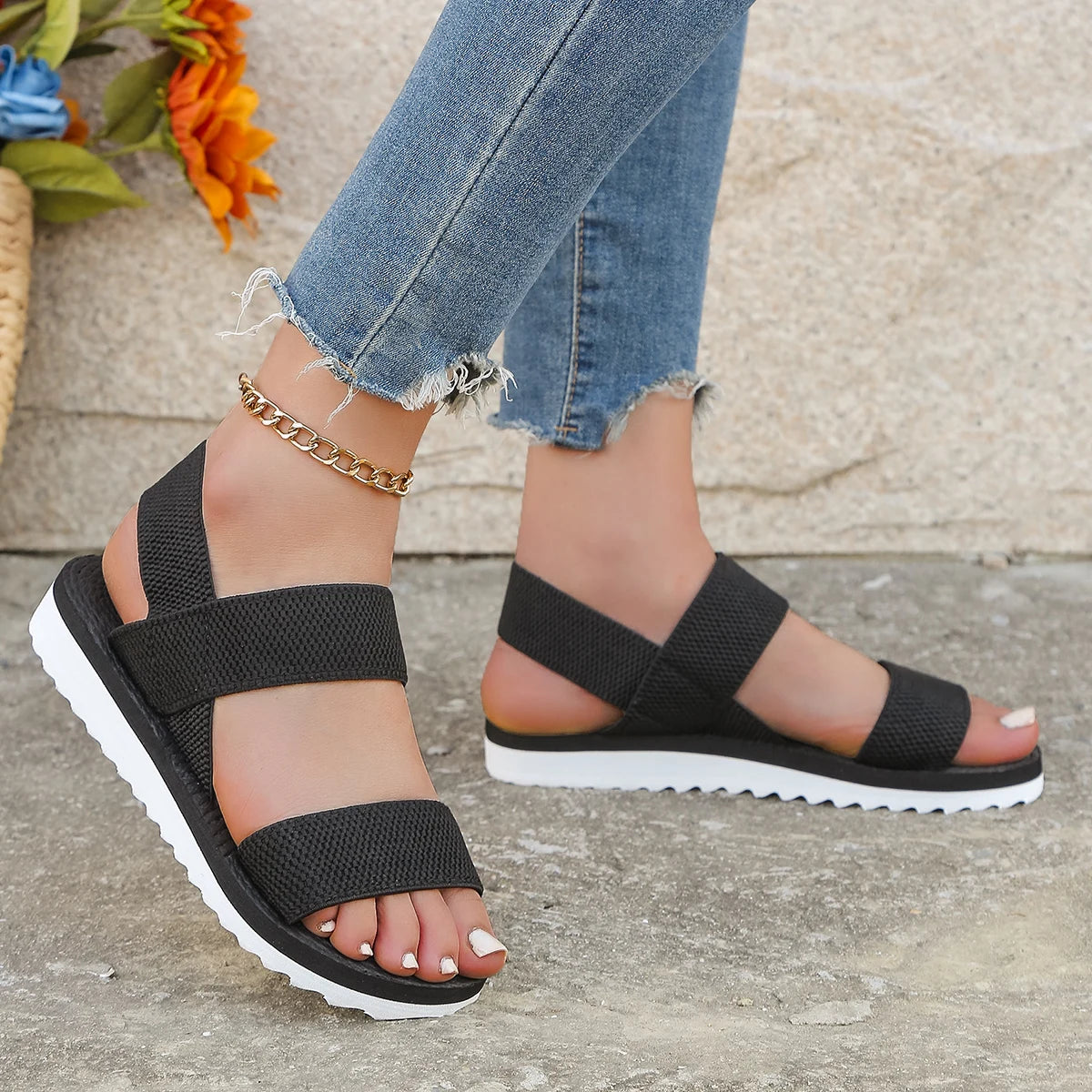 Dames Sandalen Platte Antislip 1