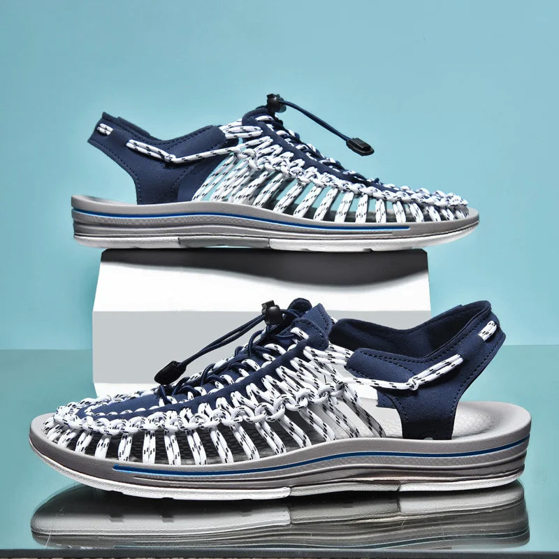 Dames Sandalen Platte Tropisch Stijl met Geweven Patroon 0