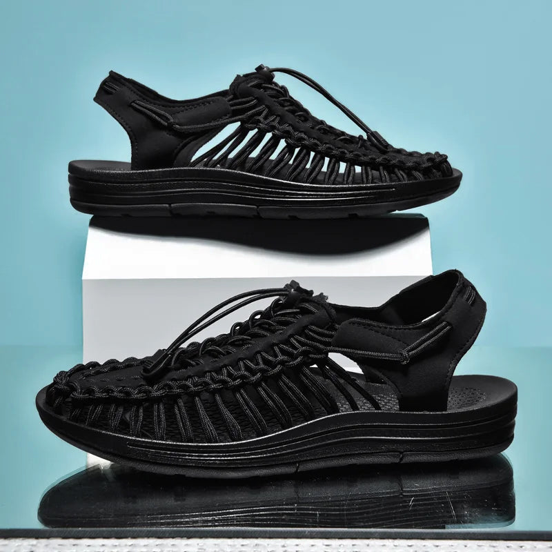 Dames Sandalen Platte Tropisch Stijl met Geweven Patroon 3
