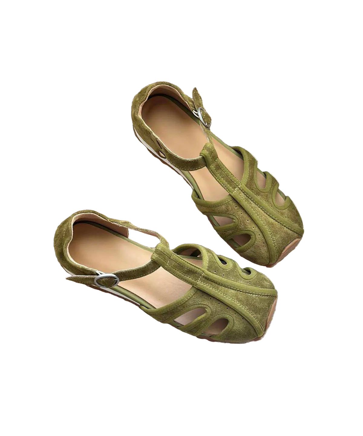 Dames Sandalen Retro Stijl met Split 0