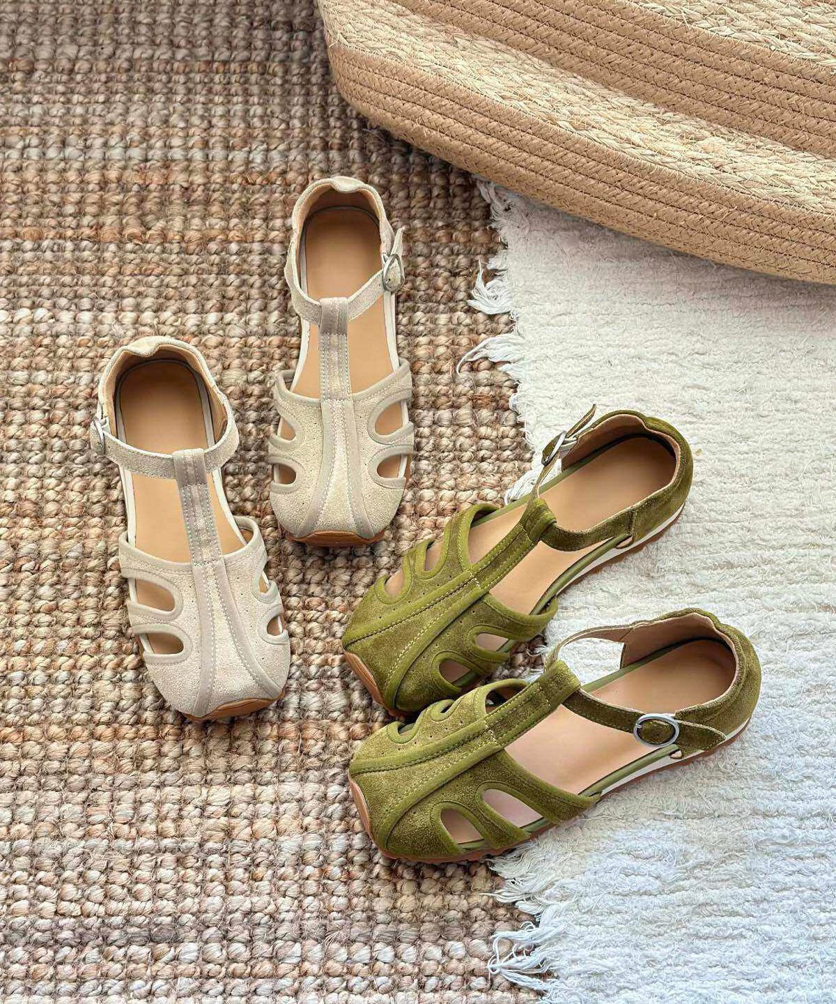 Dames Sandalen Retro Stijl met Split 2