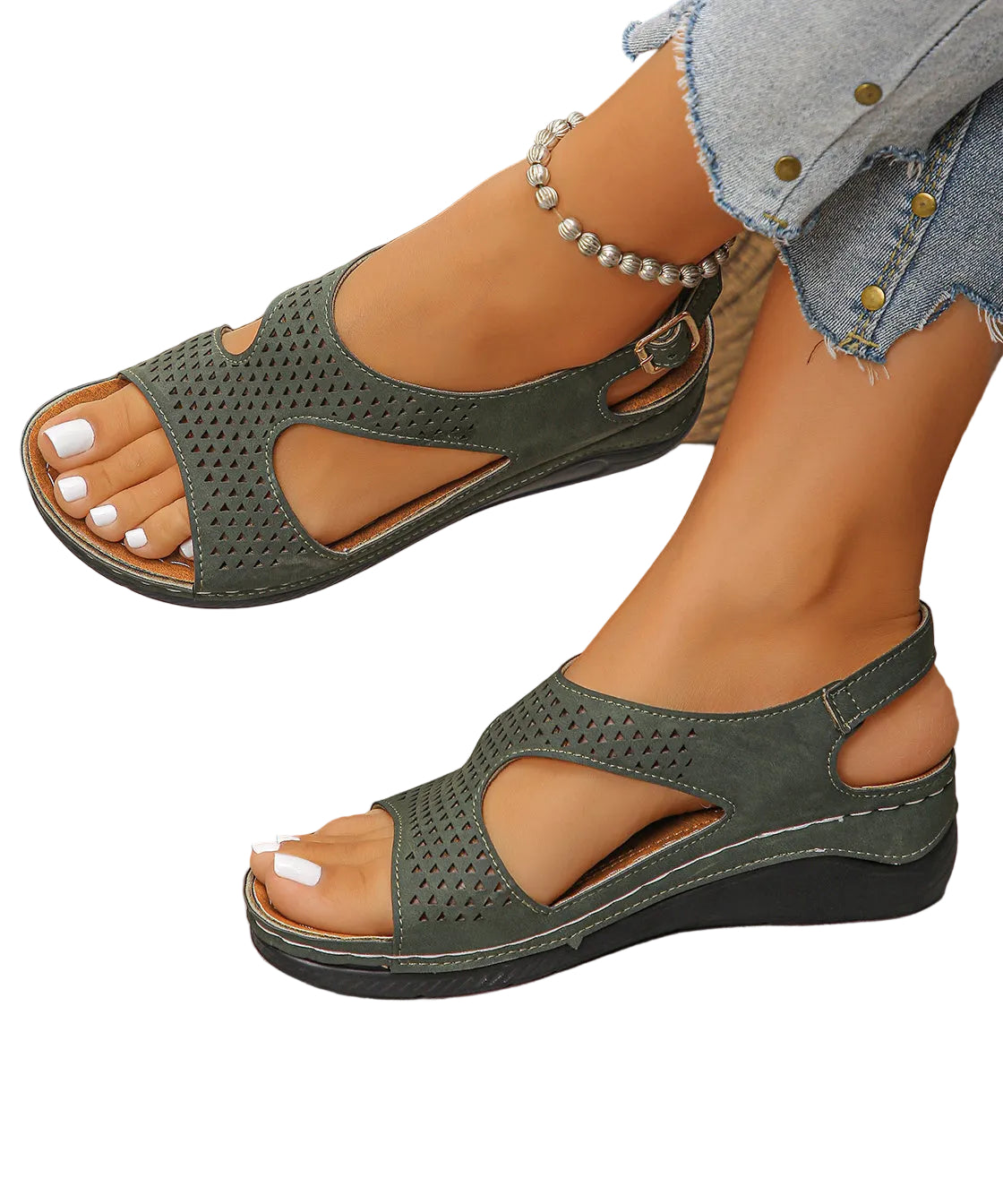 Dames Sandalen Sleehak Peep Toe 1