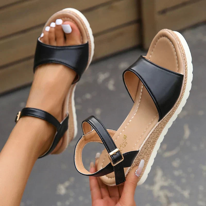 Dames Sandalen Sleehak met Verstelbare Gesp Modern en Comfortabel 1