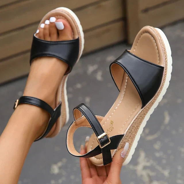 Dames Sandalen Sleehak met Verstelbare Gesp Modern en Comfortabel 6