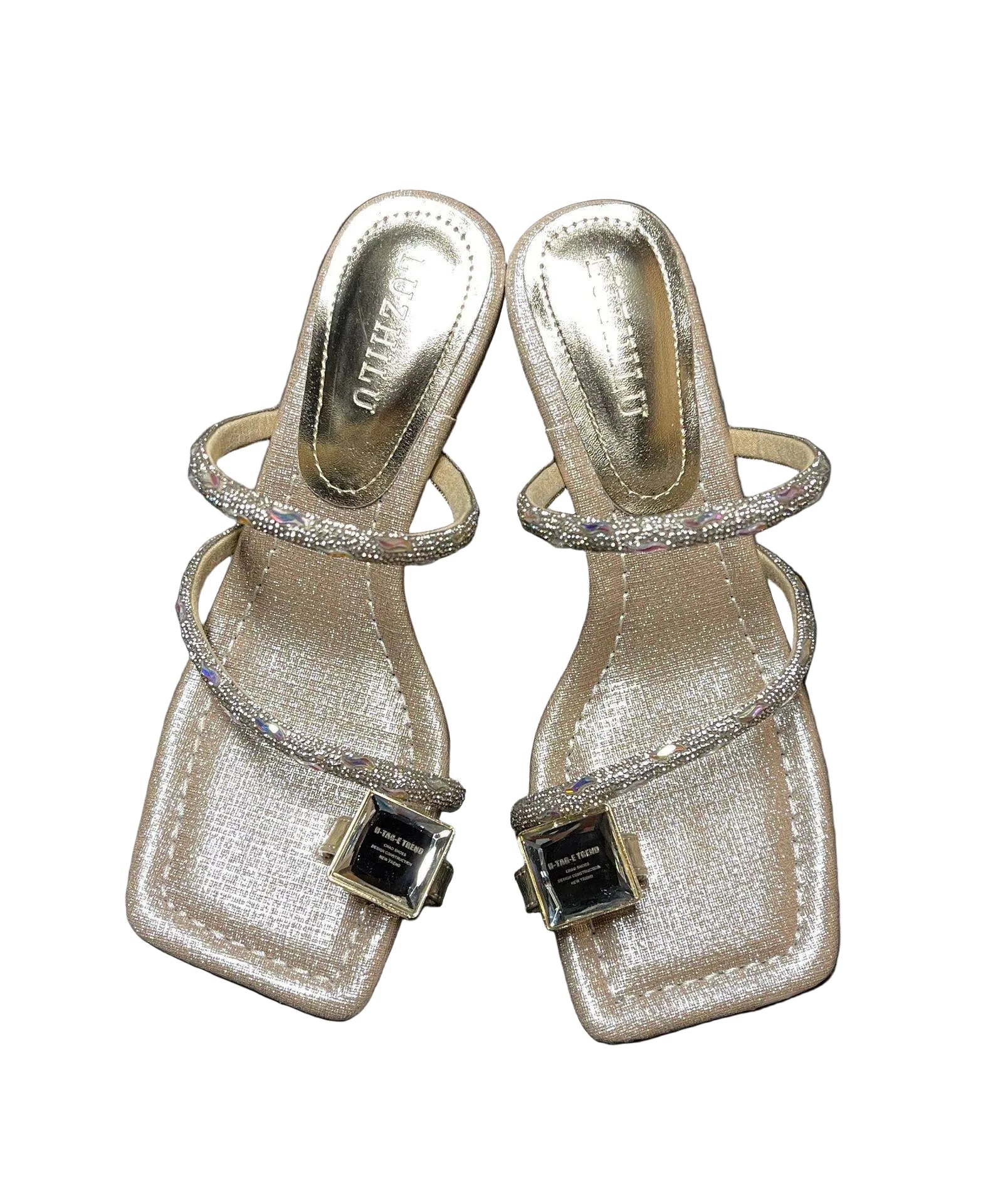 Dames Sandalen met Hoge Hak en Strass voor Avondjes Uit 0