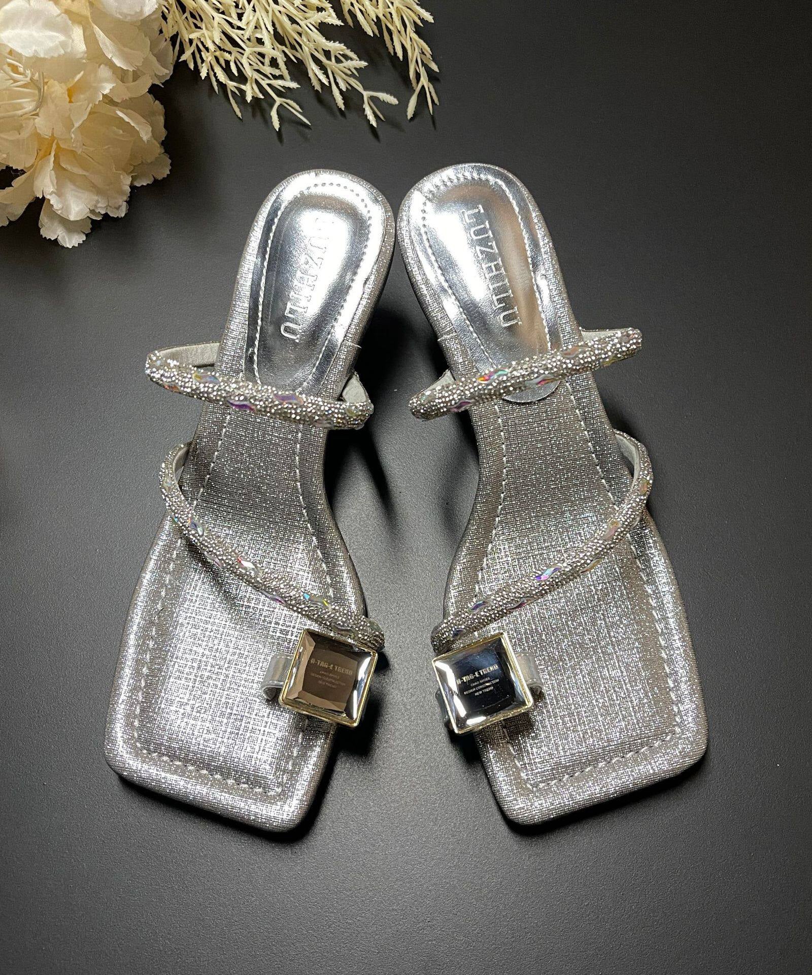 Dames Sandalen met Hoge Hak en Strass voor Avondjes Uit 1