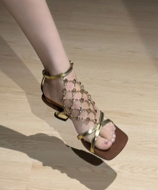 Dames Sandalen met Visnet en Dikke Hak 4