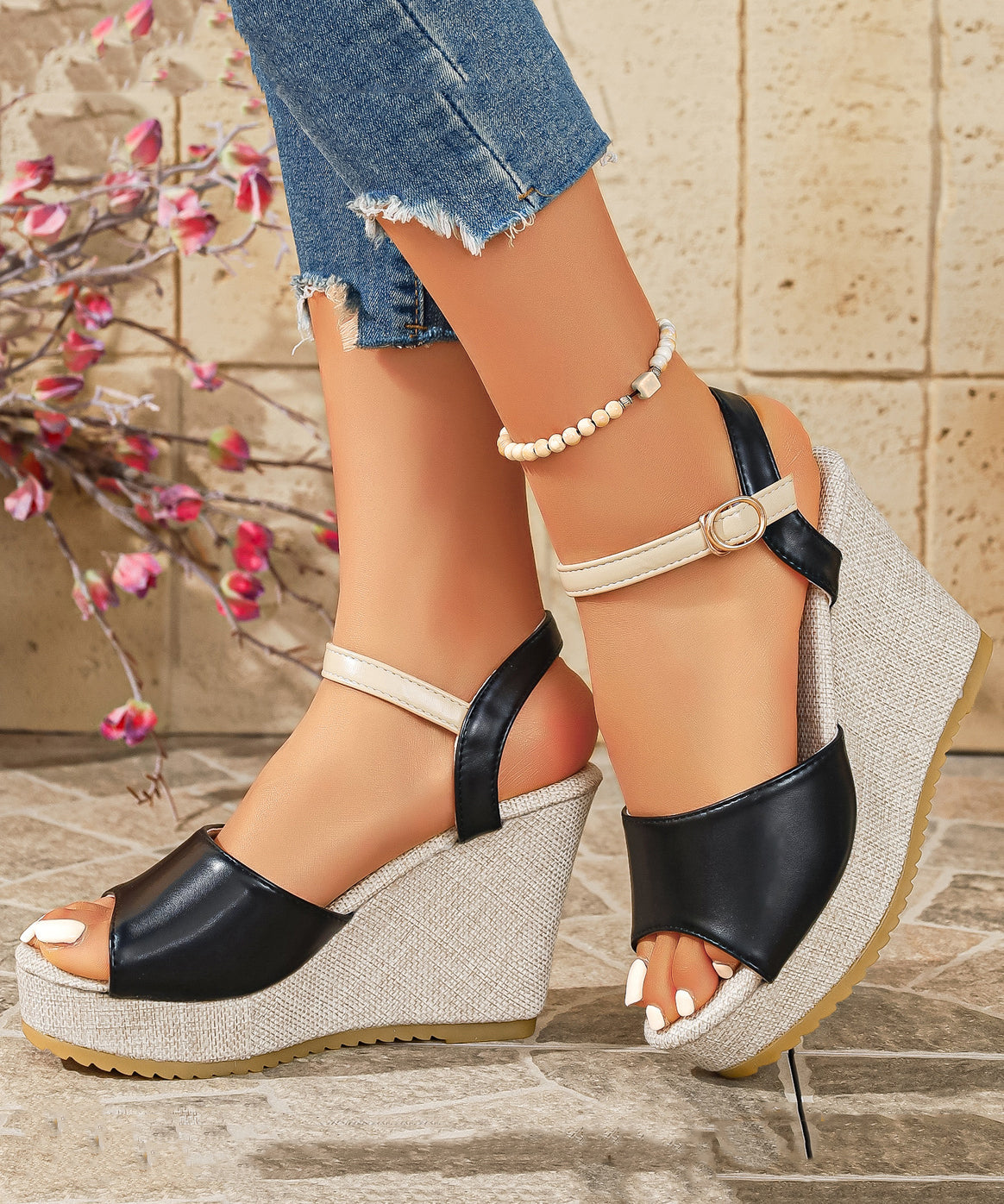 Dames Sandalen met Wedge en Splitgesp 3