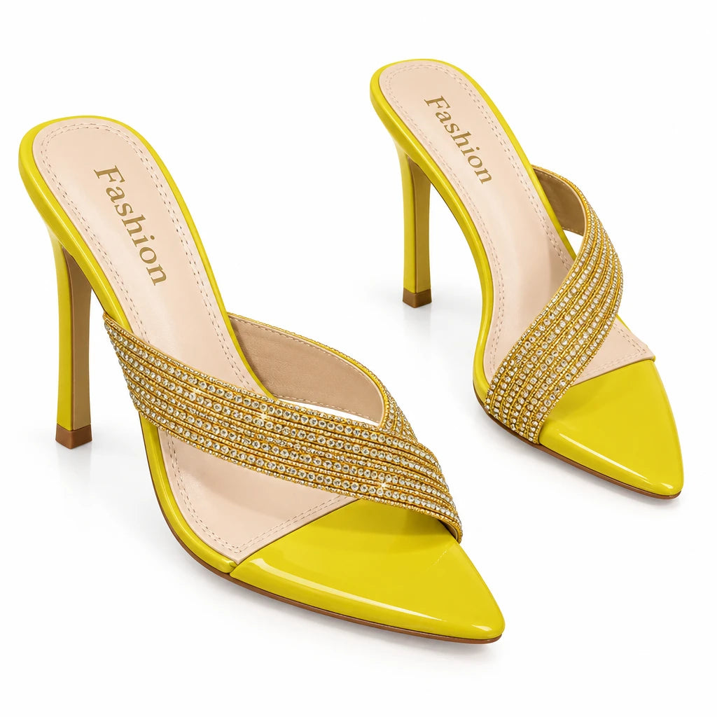 Dames Sandalen met Zirkonia en Hoge Hak 0