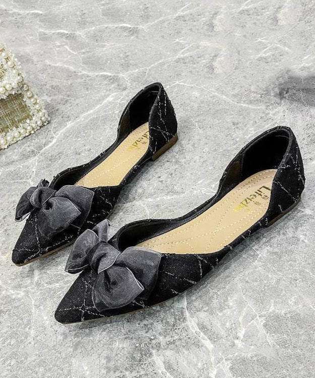 Dames Schoenen Platte met Puntige Neus en Strik 1