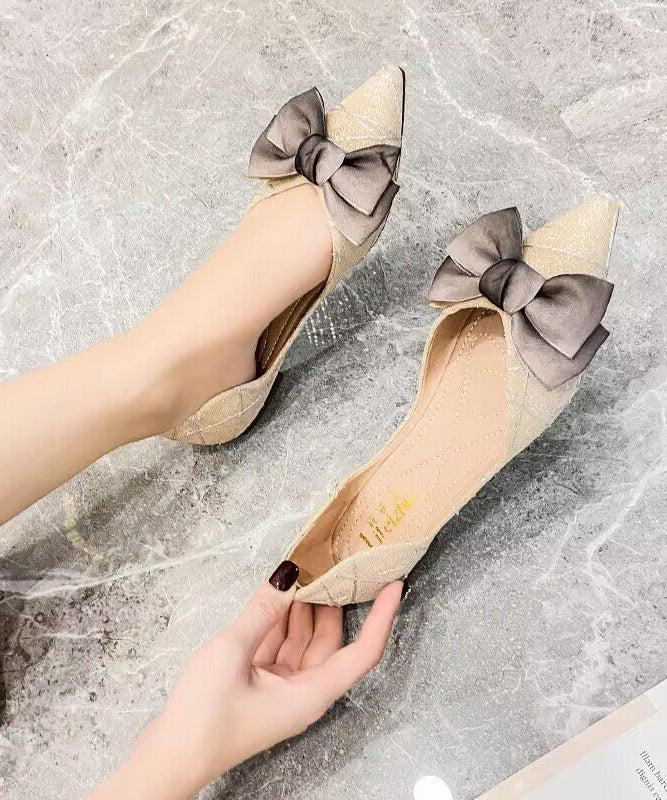 Dames Schoenen Platte met Puntige Neus en Strik 2
