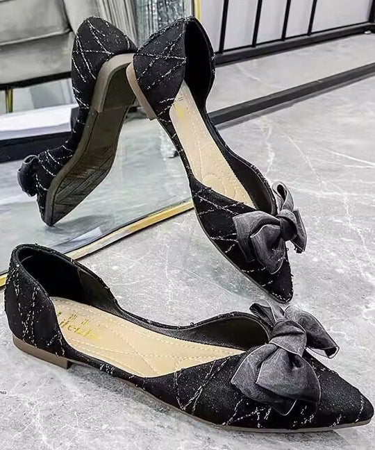 Dames Schoenen Platte met Puntige Neus en Strik 3