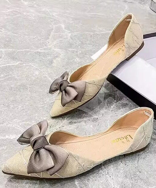 Dames Schoenen Platte met Puntige Neus en Strik 4