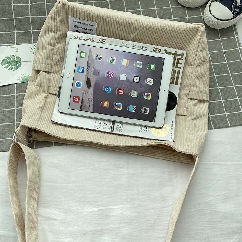 Dames Schoudertas Corduroy Ruim 3