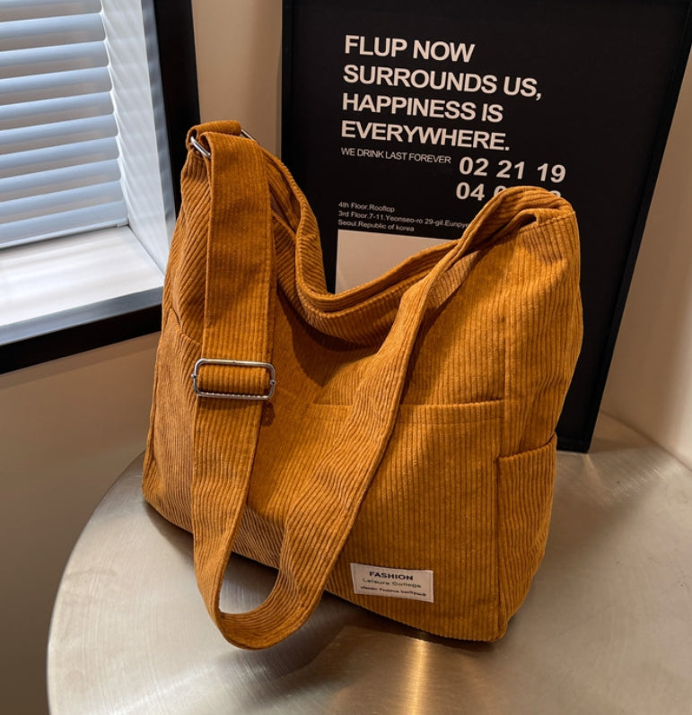 Dames Schoudertas Corduroy Ruim 7