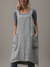 Dames Schürzenkleid Casual met Praktische Zak en Overgekruiste Rug 0