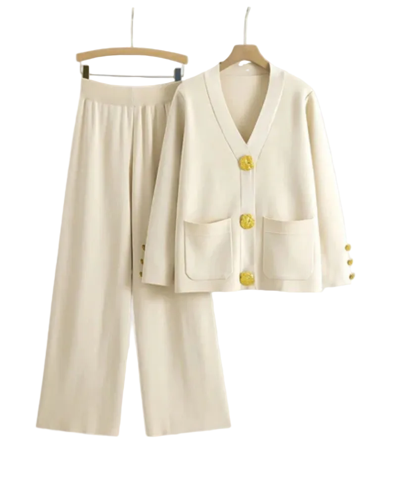 Dames Set Met Vest En Wijde Pijpen 0