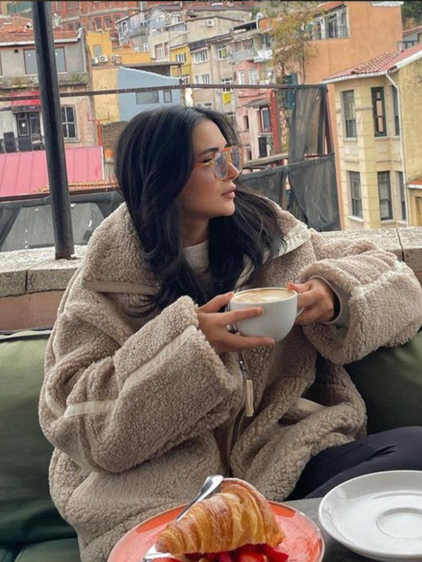 Dames Sherpa Jas Urban Stijl 2