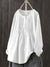 Dames Shirt Geplooid Ronde Hals Katoen Linnen Lange Mouwen 3