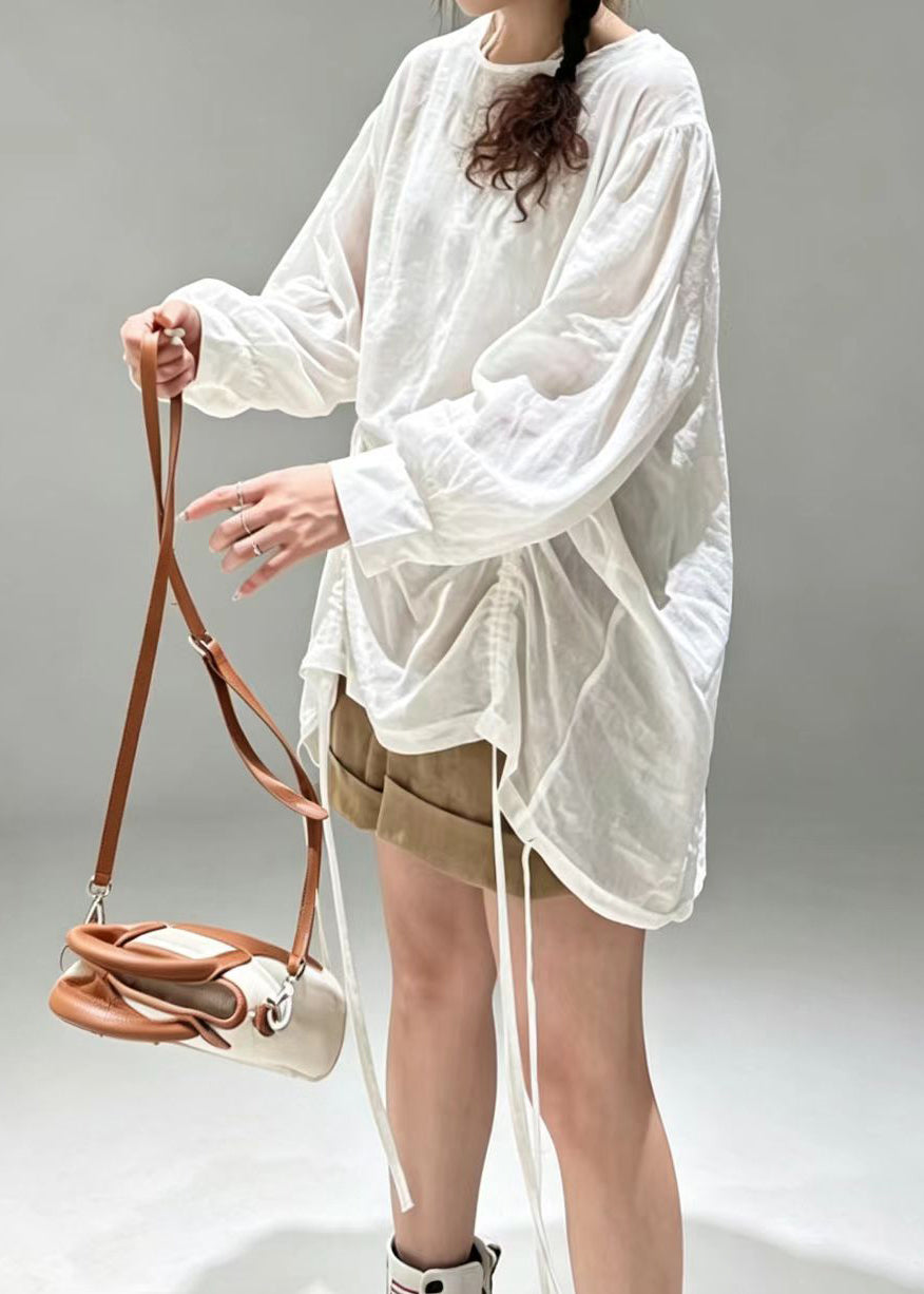 Dames Shirt Met O-hals En Lange Mouwen Casual Top 4