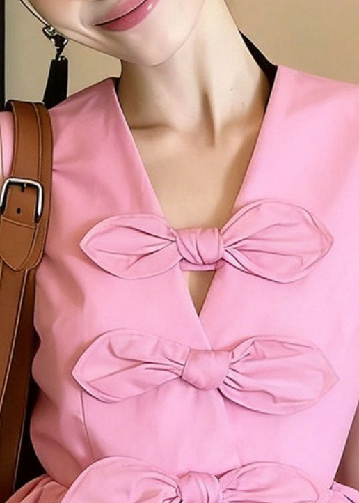 Dames Shirt Mouwloos V-hals Strik Detail 1