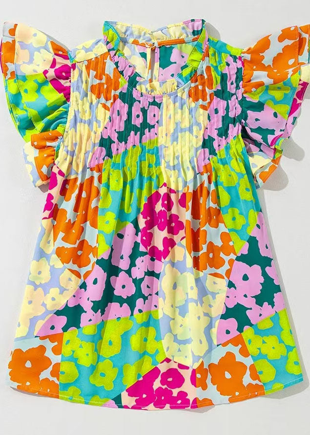 Dames Shirt Regenboogprint Vlindermouwen 1