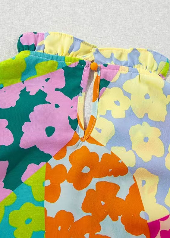 Dames Shirt Regenboogprint Vlindermouwen 3