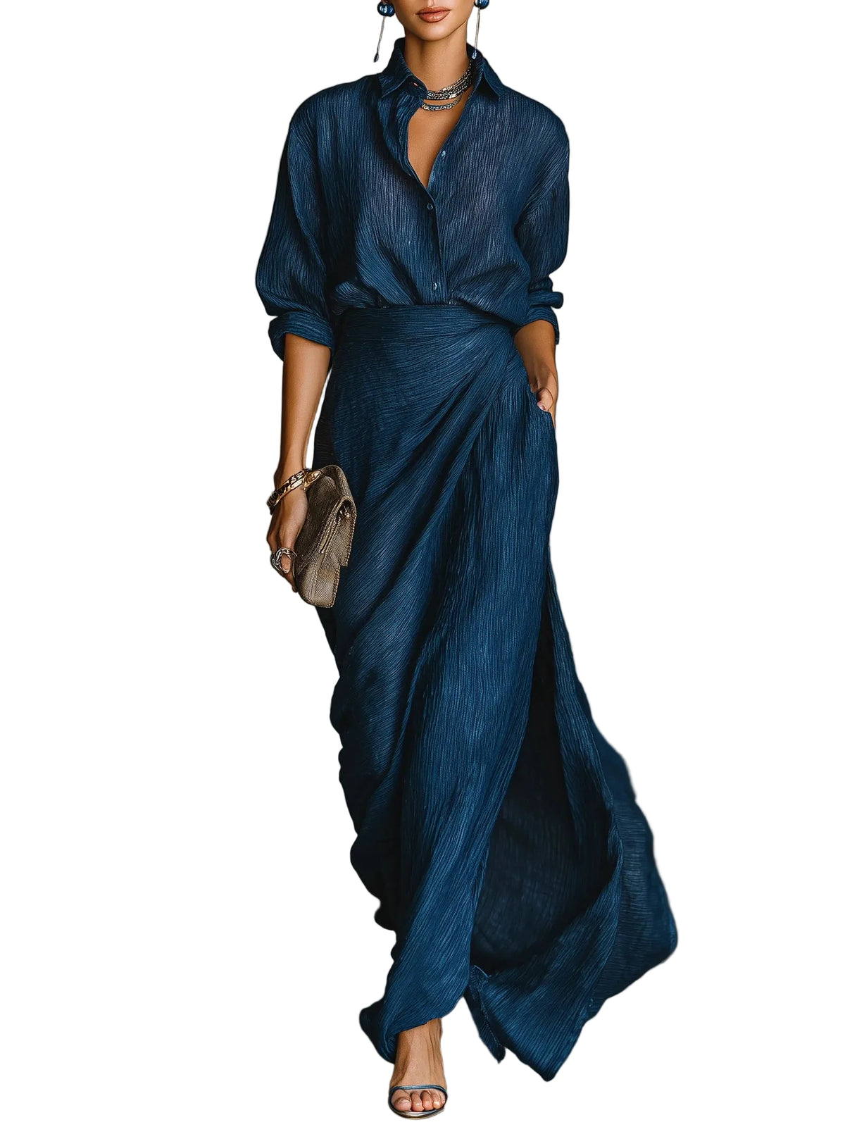 Dames Shirt en Lange Rok Set Stijlvol 0