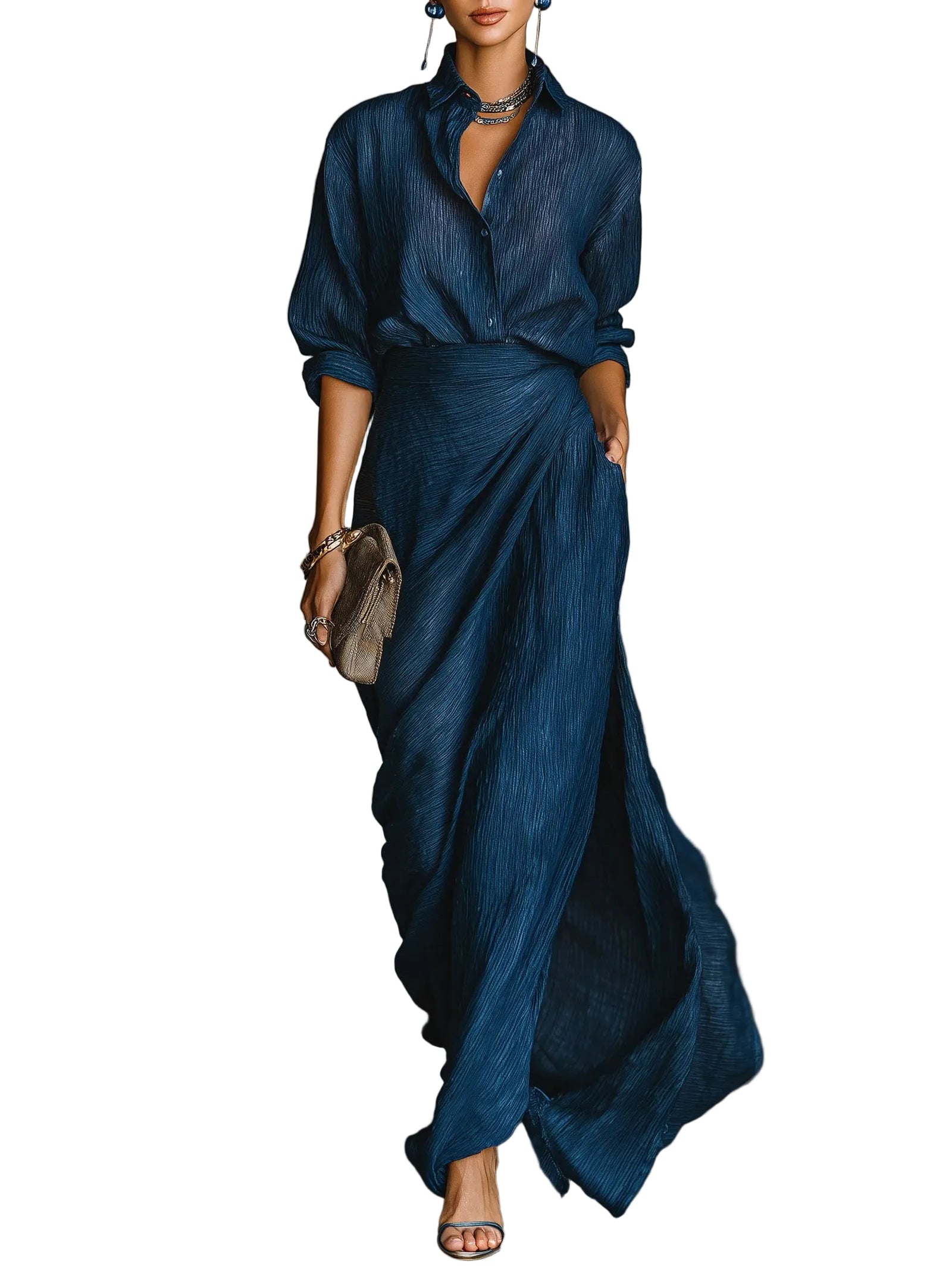 Dames Shirt en Lange Rok Set Stijlvol 0