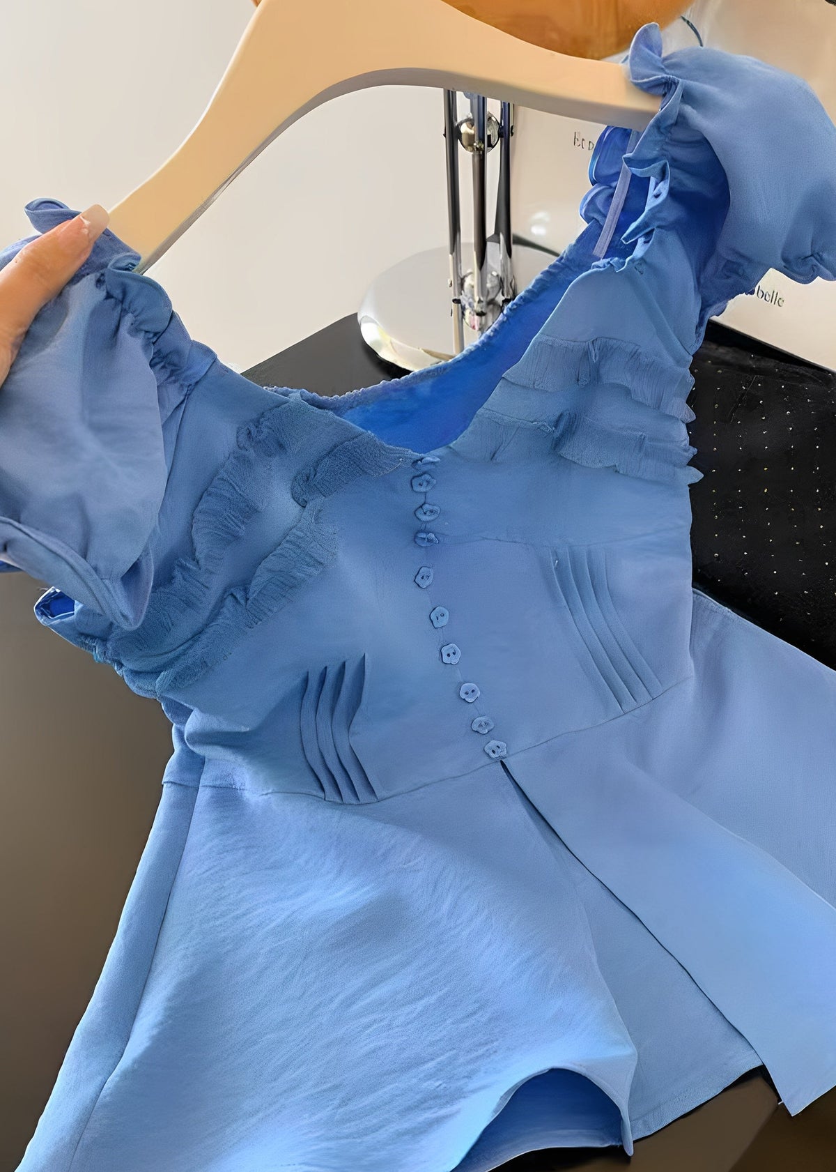 Dames Shirt met Ruches aan de Zijkant Zomerse Stijl 1