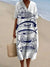 Dames Shirtjurk Korte Mouwen Plus Size Ademend Oceaanmotief Casual Zomerjurkjes 23