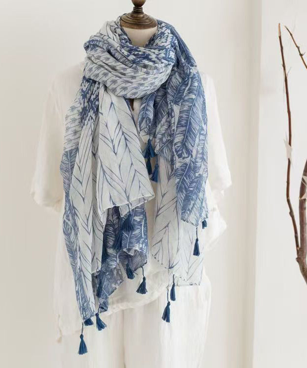 Dames Sjaal Boheemse Etnische Print Met Kwastjes 0