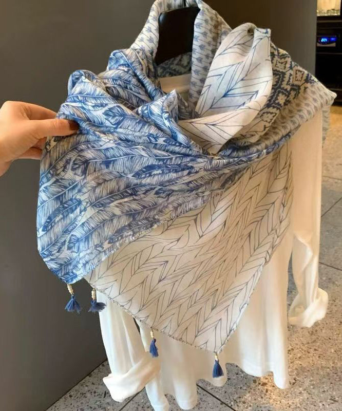 Dames Sjaal Boheemse Etnische Print Met Kwastjes 4