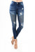 Dames Skinny Jeans Hoge Taille Moto Denim 1