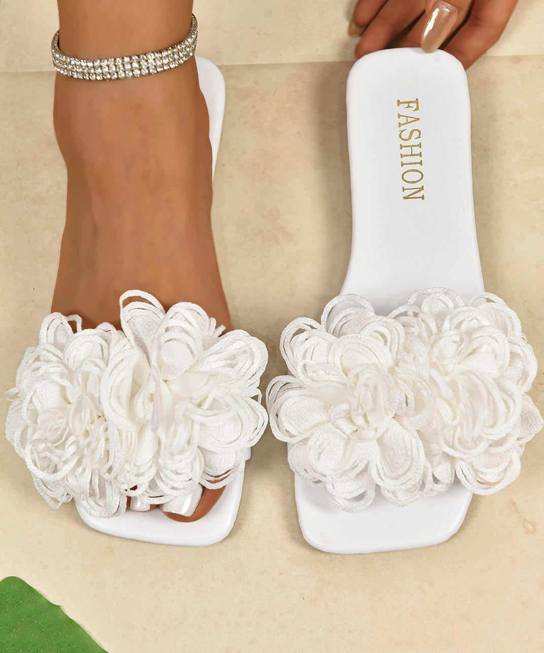 Dames Slide Sandalen Bloemen Design 4