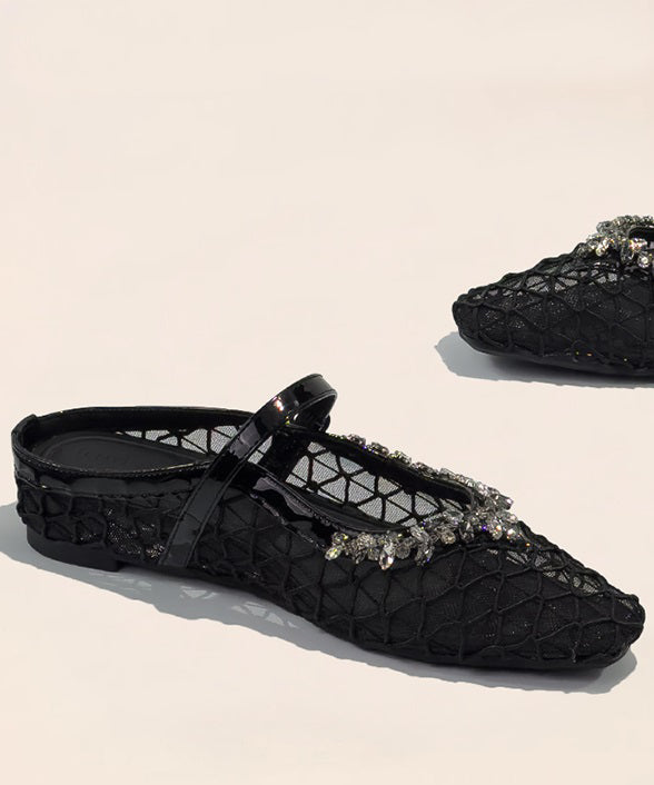 Dames Slide Sandalen Met Mesh En Chunky Hak 0