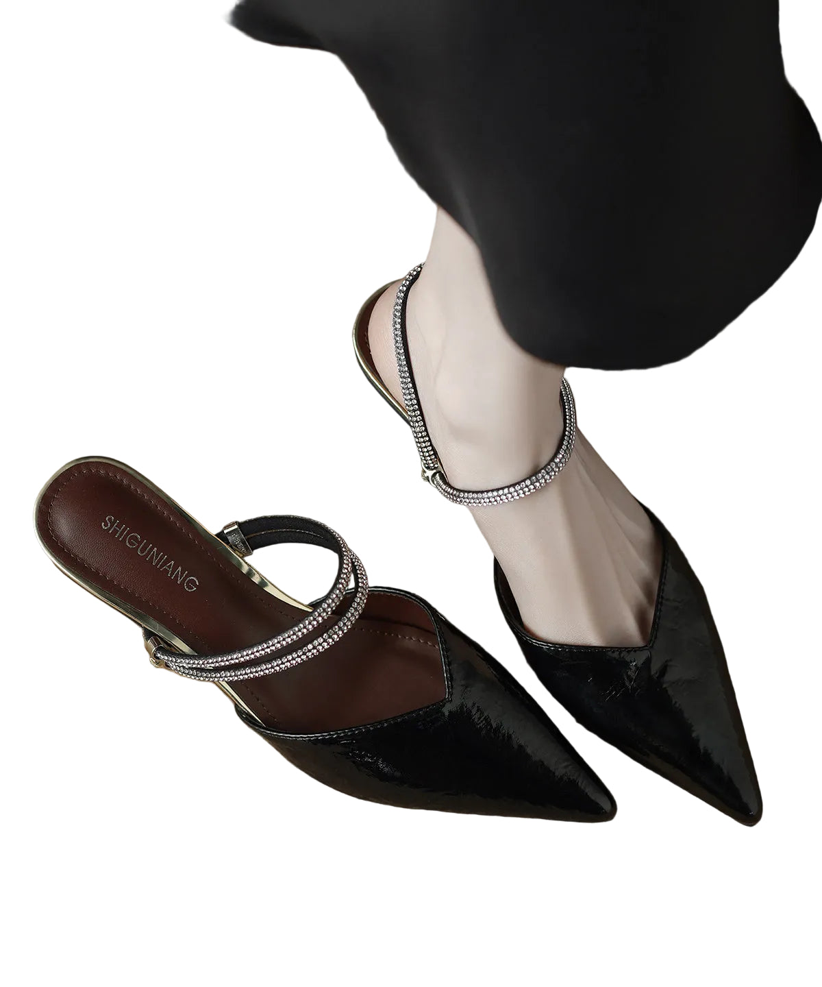 Dames Slide Sandalen Met Puntige Neus 4
