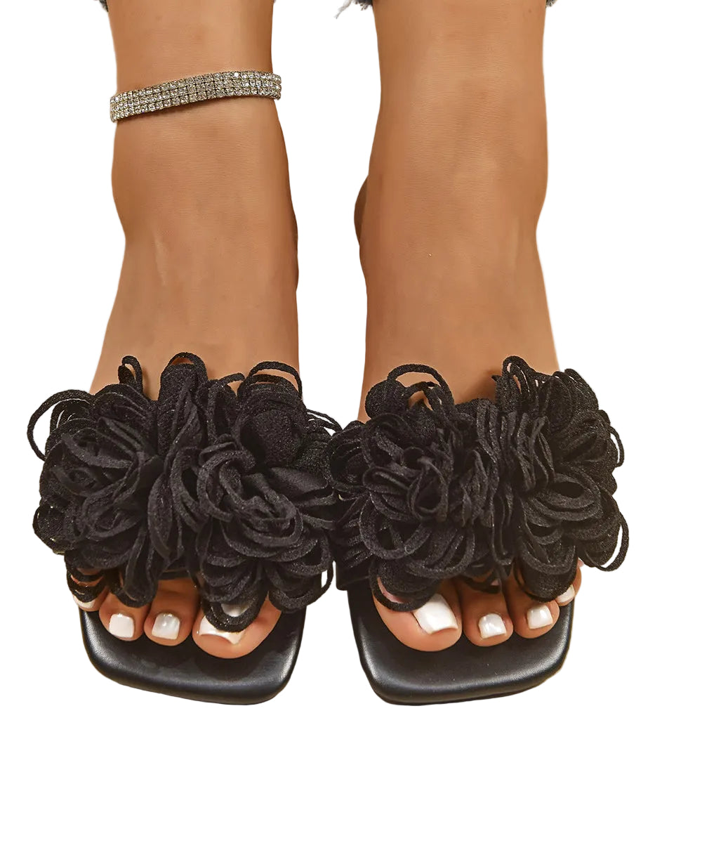 Dames Slide Sandalen met Bloemenprint 0