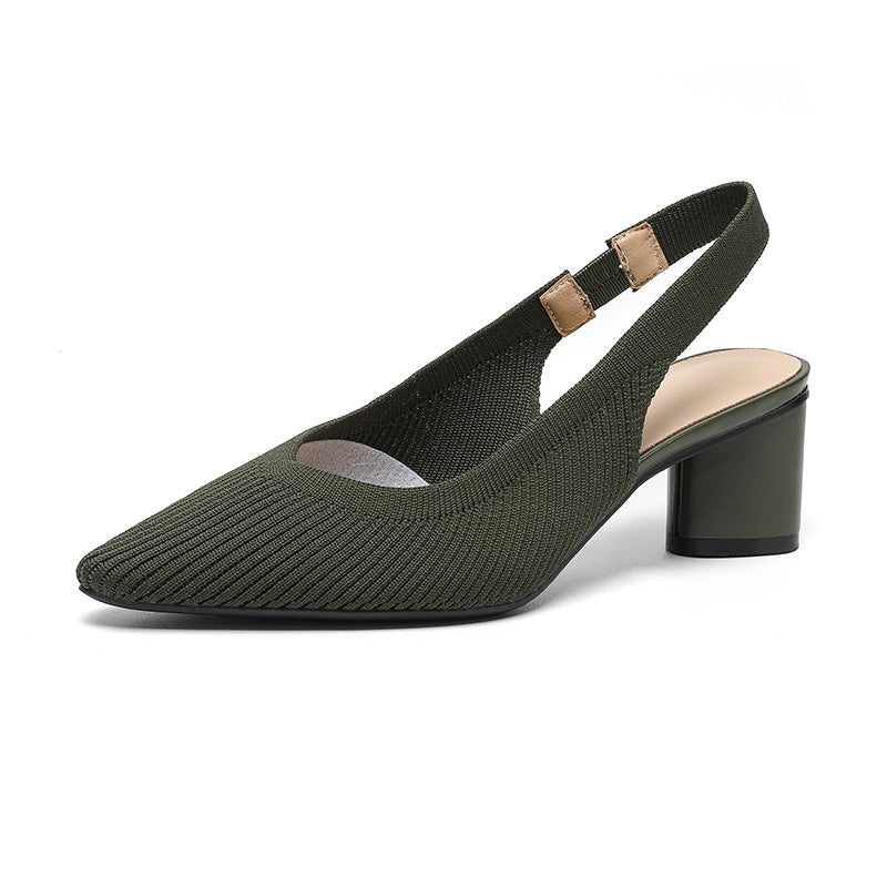 Dames Slingback Hakken Puntige Neus Met Blokhak 10