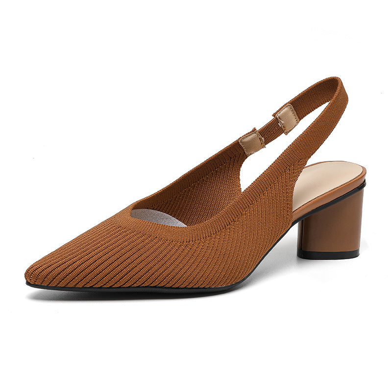 Dames Slingback Hakken Puntige Neus Met Blokhak 6