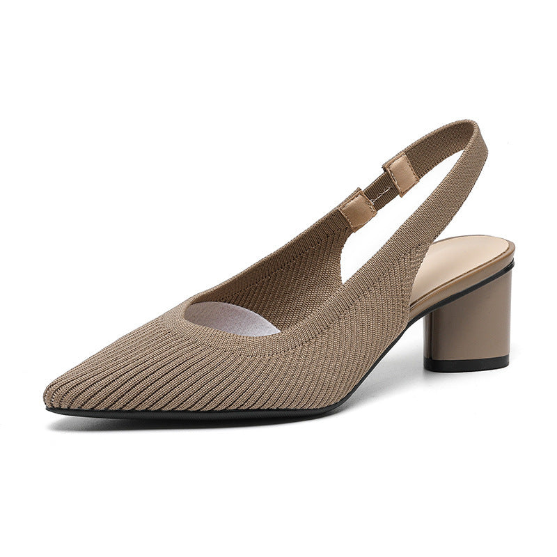 Dames Slingback Hakken Puntige Neus Met Blokhak 7