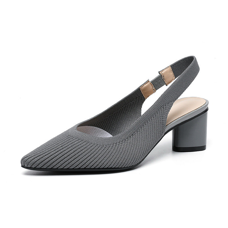 Dames Slingback Hakken Puntige Neus Met Blokhak 8