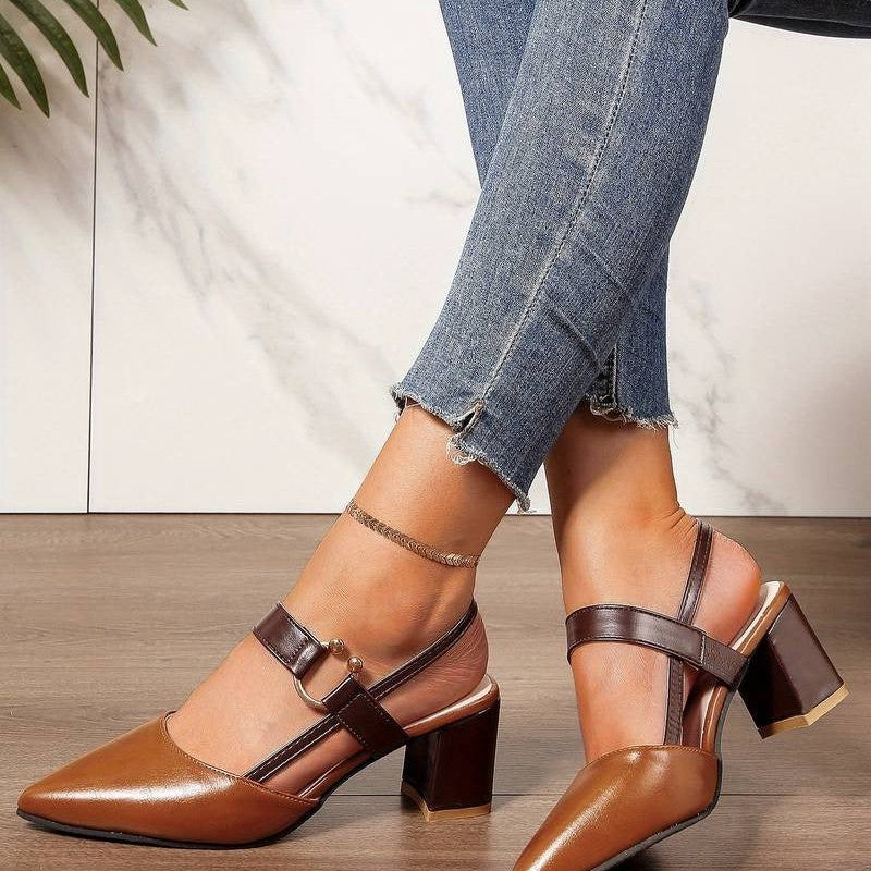 Dames Slingback Pumps Colorblock Stijl 2
